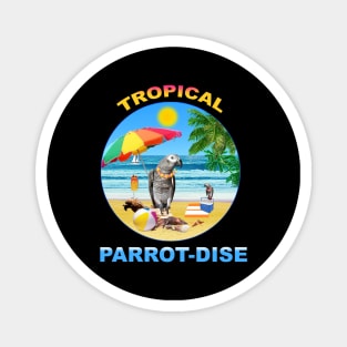 African Grey Timney Parrot Tropical Magnet